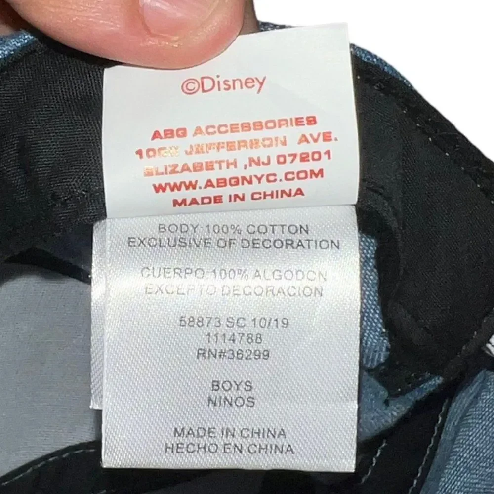 Disney Mickey Mouse Denim Hawaiian‎ Floral Print Strap Back Hat Youth OS